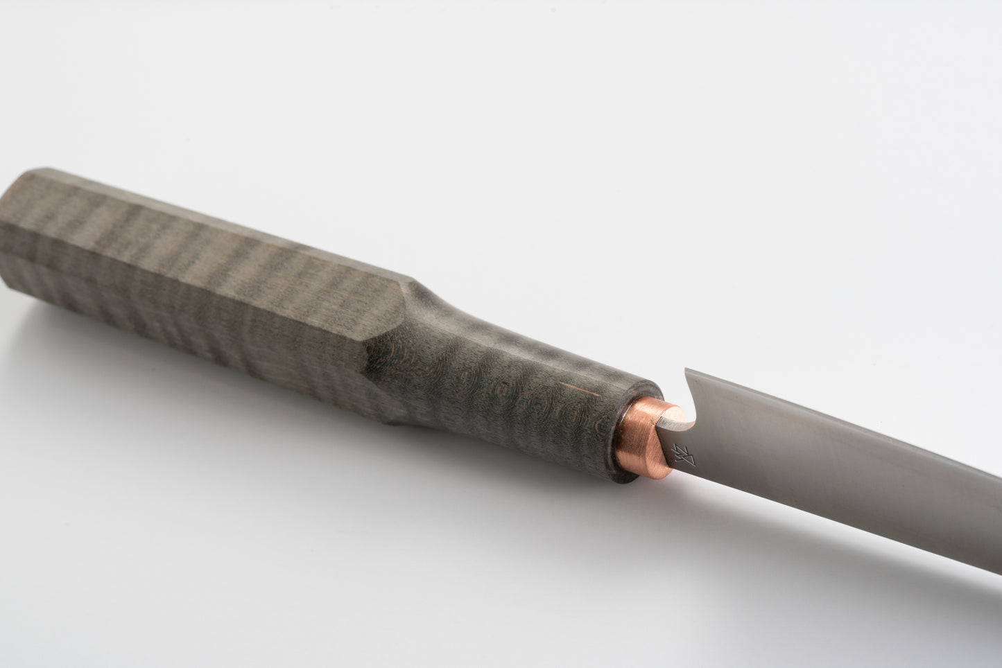 5" Kiritsuke Chef's Knife | Stabilized Curly Maple - Grey