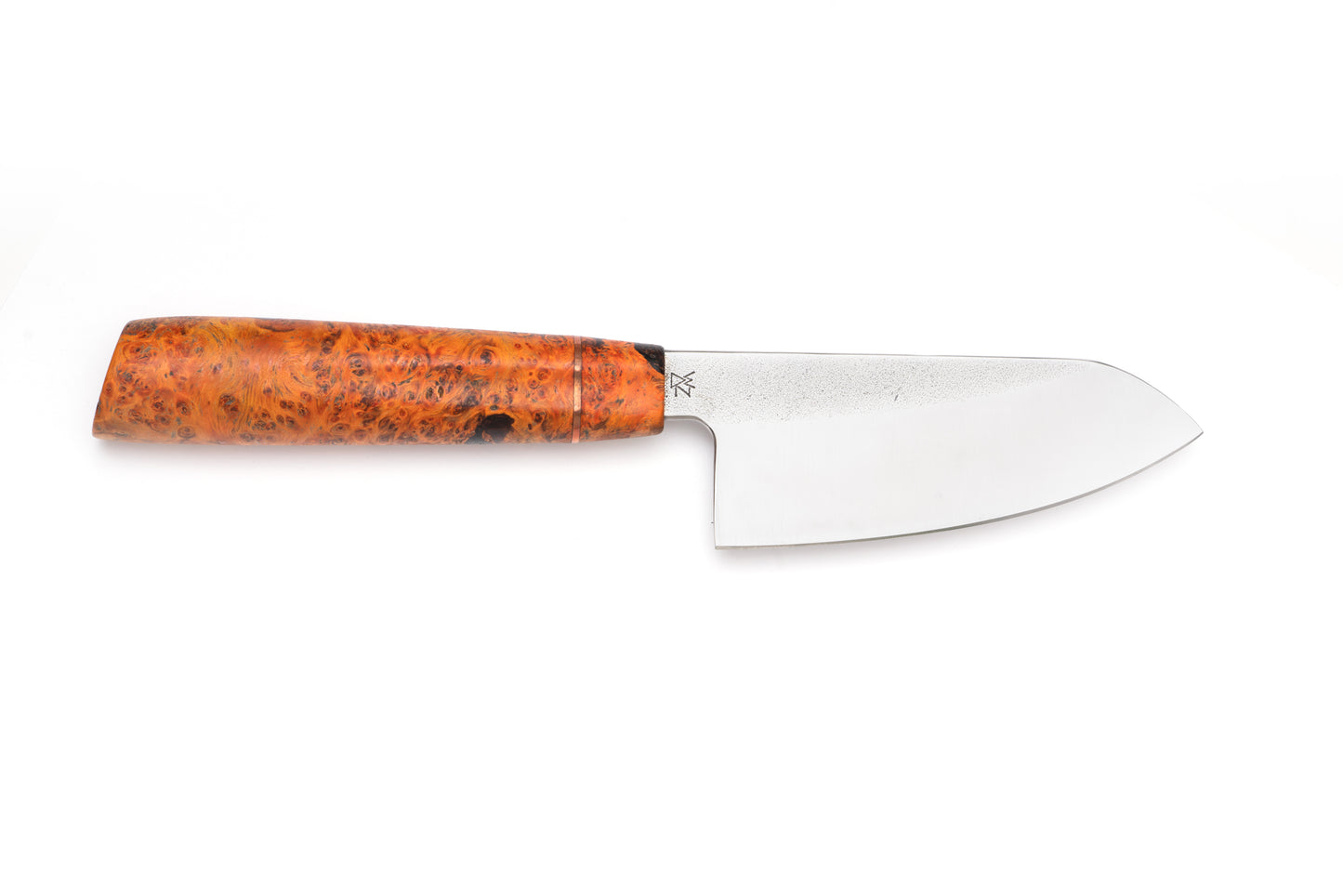 4" Mini Chef's Knife / Orange Stabilized Burl Handle