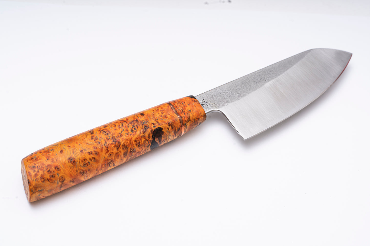 4" Mini Chef's Knife / Orange Stabilized Burl Handle