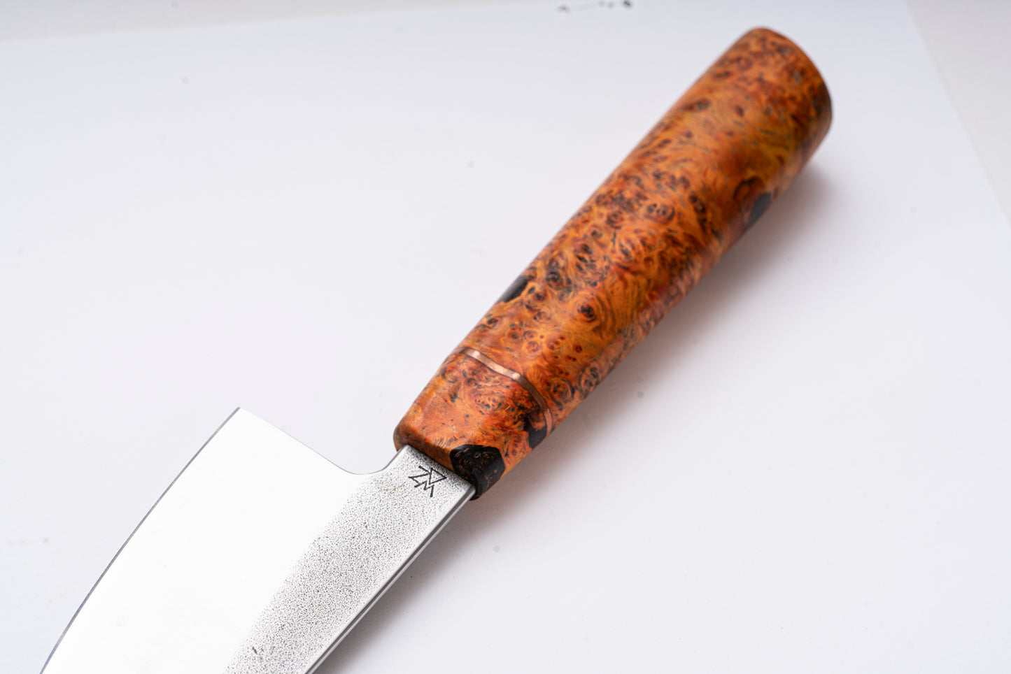 4" Mini Chef's Knife / Orange Stabilized Burl Handle