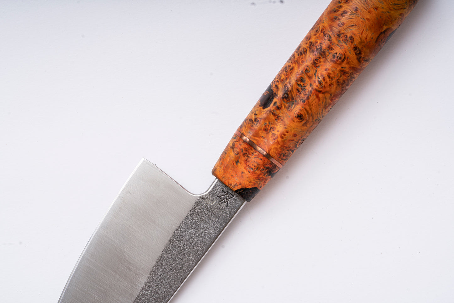 4" Mini Chef's Knife / Orange Stabilized Burl Handle