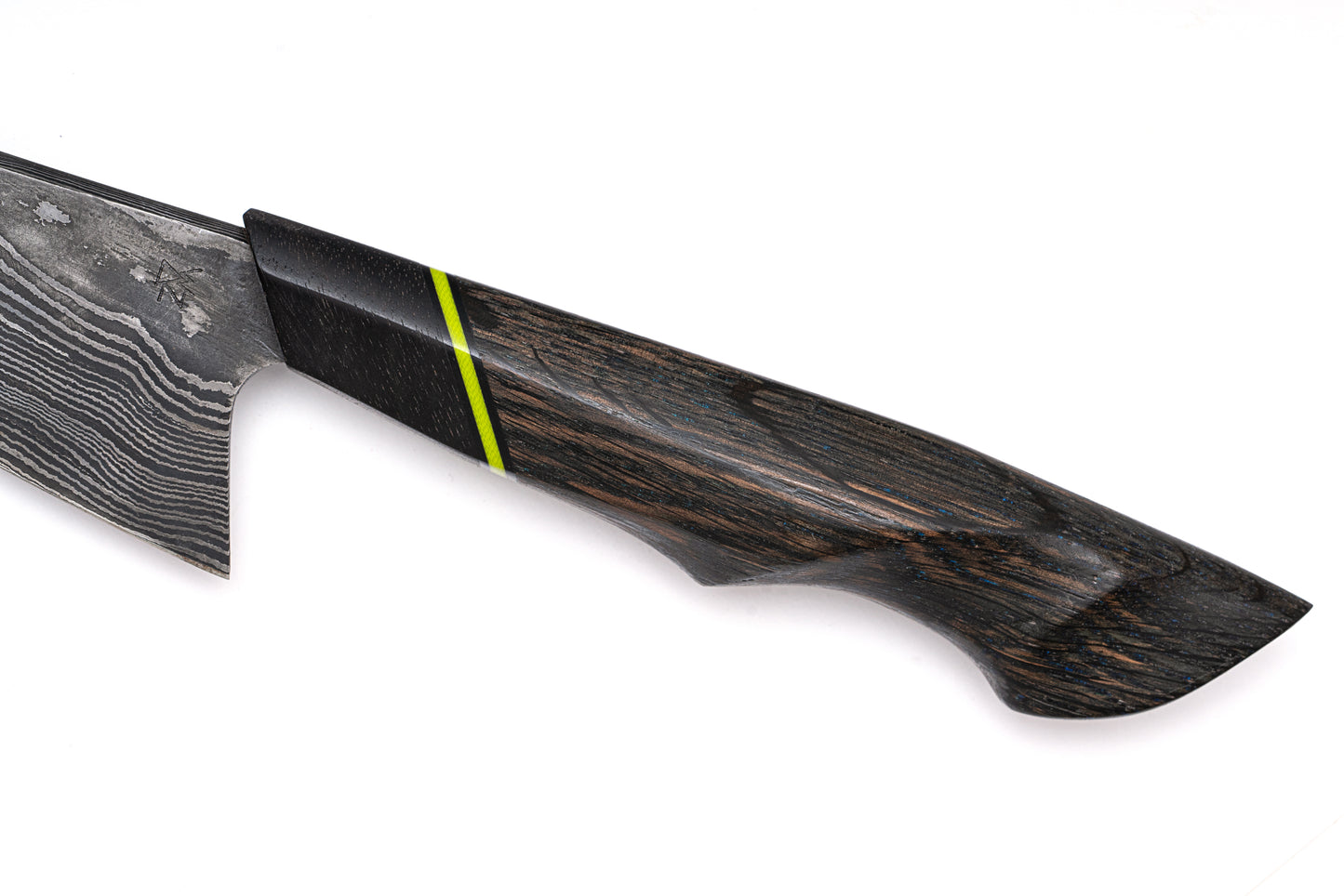 Damascus 6" Gyuto Style Chef's Knife / Bog Oak and Ebony Handle