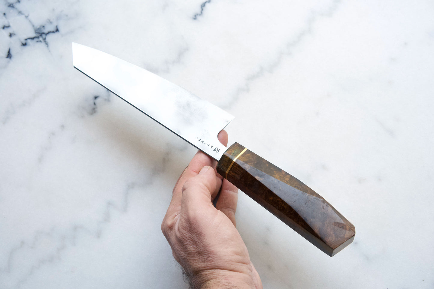 8" Custom Chefs Knife & Walnut Burl handle