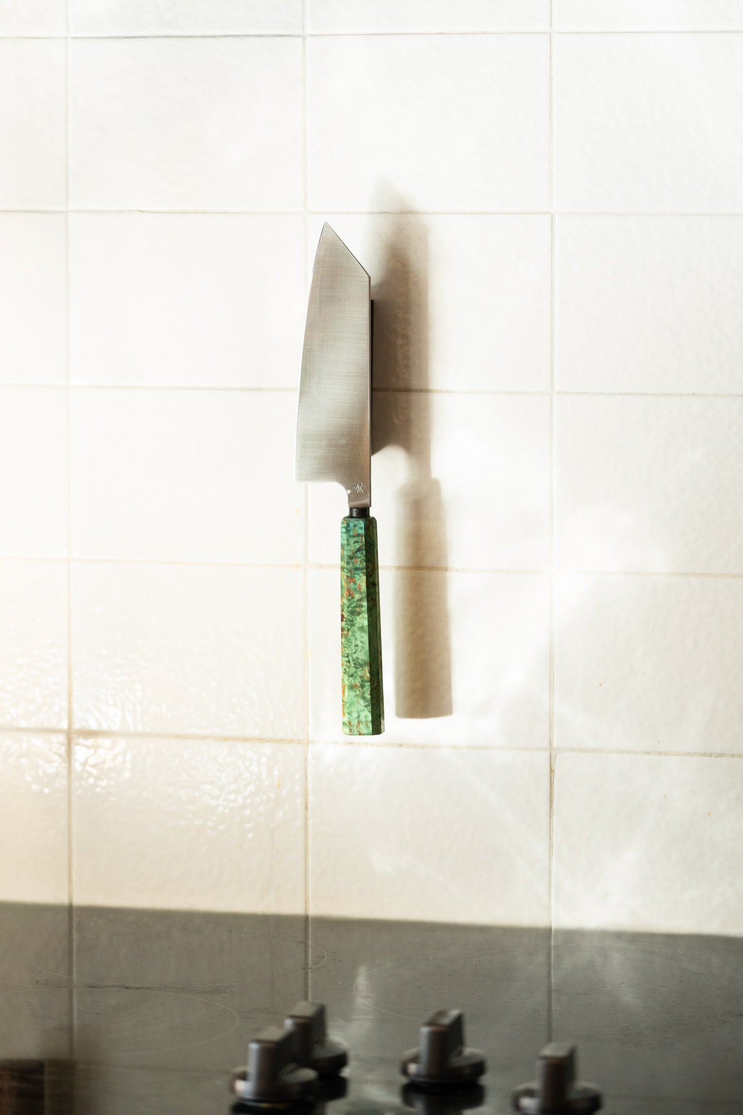 6" Bunka Chef's Knife | Stabilized Karelian Birch handle - Green