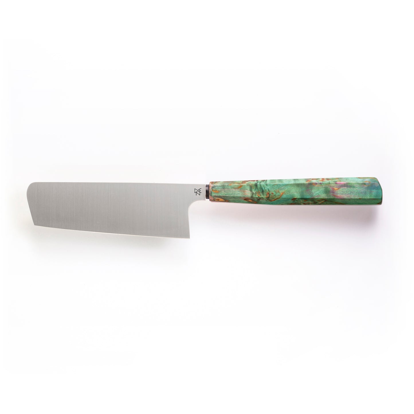 6" Nakiri Chef's Knife | Stabilized Karelian Birch Handle - Green
