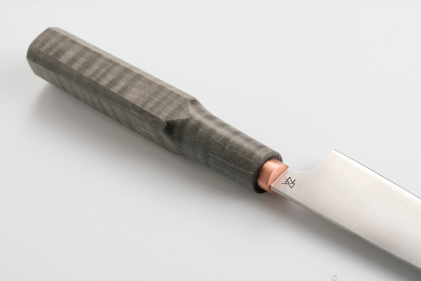 5" Kiritsuke Chef's Knife | Stabilized Curly Maple - Grey