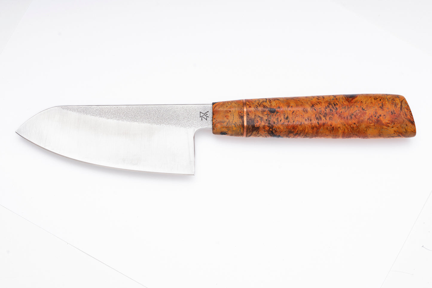 4" Mini Chef's Knife / Orange Stabilized Burl Handle