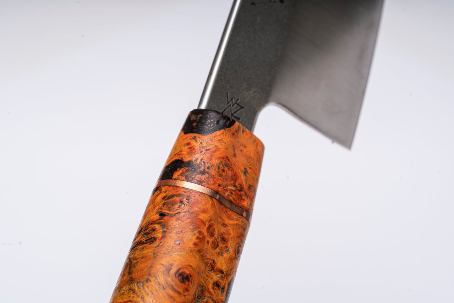 4" Mini Chef's Knife / Orange Stabilized Burl Handle