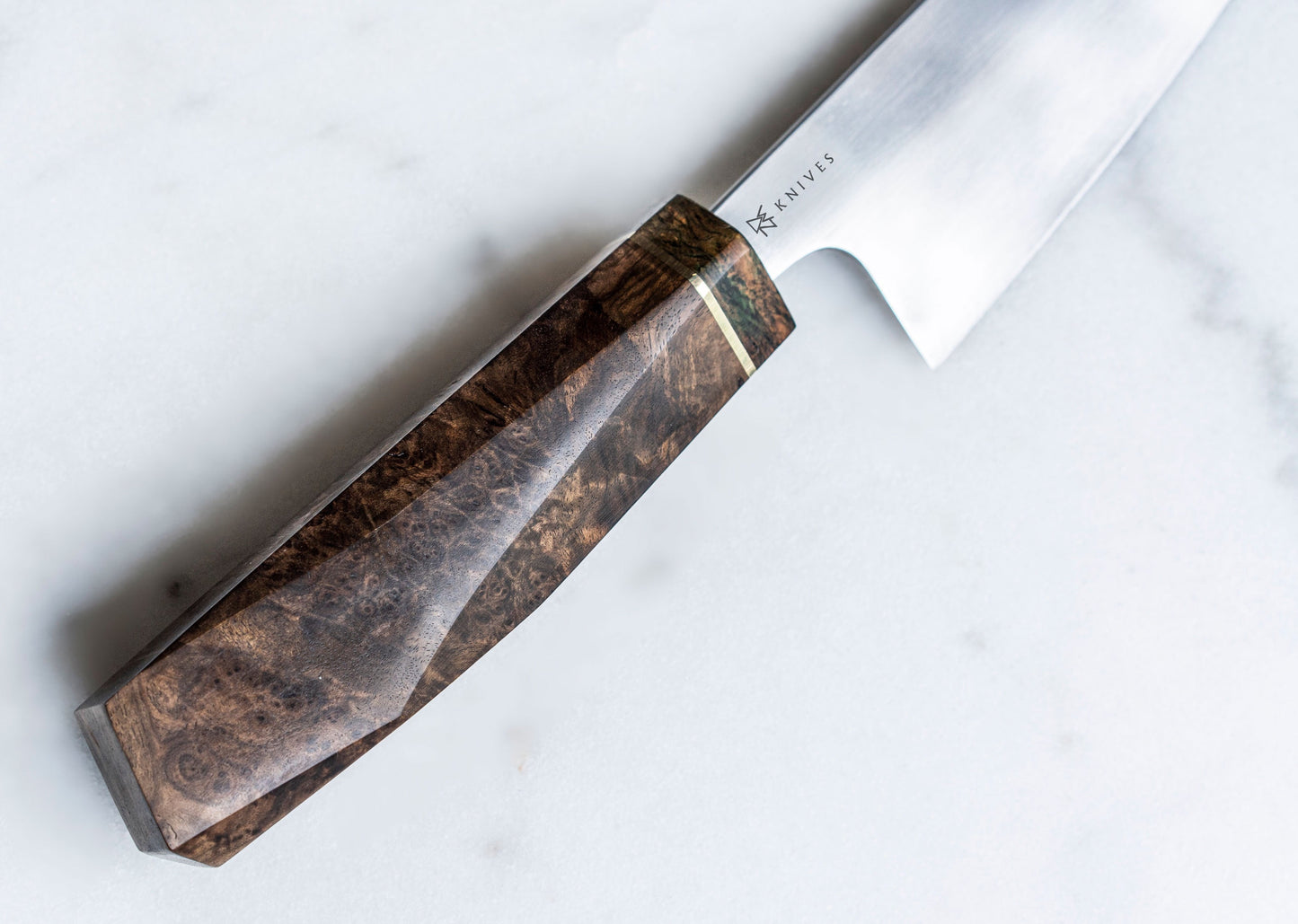 8" Custom Chefs Knife & Walnut Burl handle
